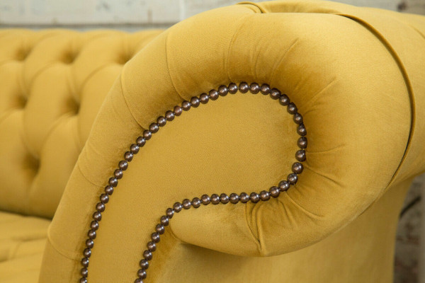Sofa Sofa Upholstery Chesterfield Textile Sofas Design Luxury Fabric Sofas 4 Seater Yellow