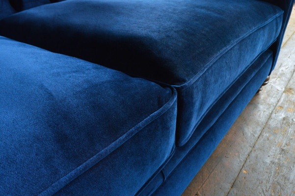 Design Sofa 4 Seater Couch Textile Upholstery Blue Classic Sofas Chesterfield new