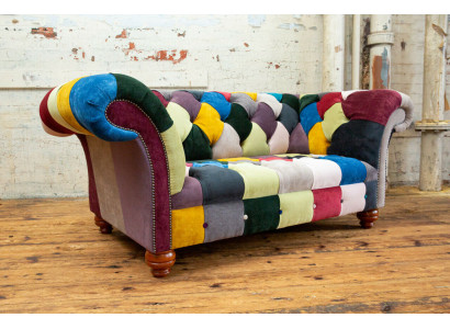 Modern Design Colorful Chesterfield 2 Seater Sofa Textile Couch Upholstery Design