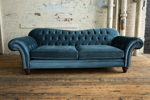 Chesterfield 4 Seater Couch Upholstery Textile Couches Living room Sofa