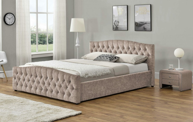 Upholstered Designer Bed Textile Leather Upholstery Beds 180x200cm Bedroom