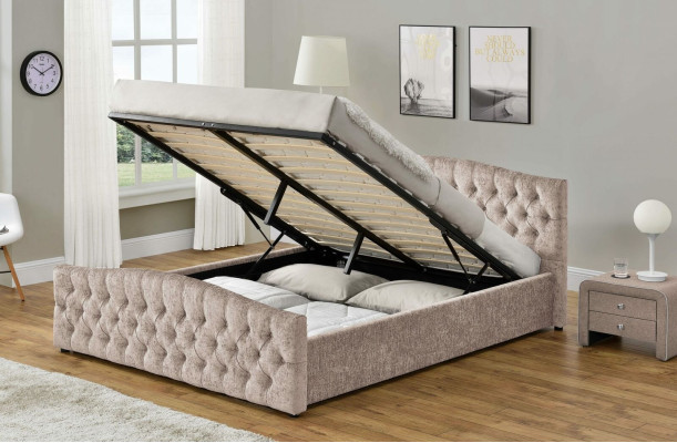 Upholstered Designer Bed Textile Leather Upholstery Beds 180x200cm Bedroom