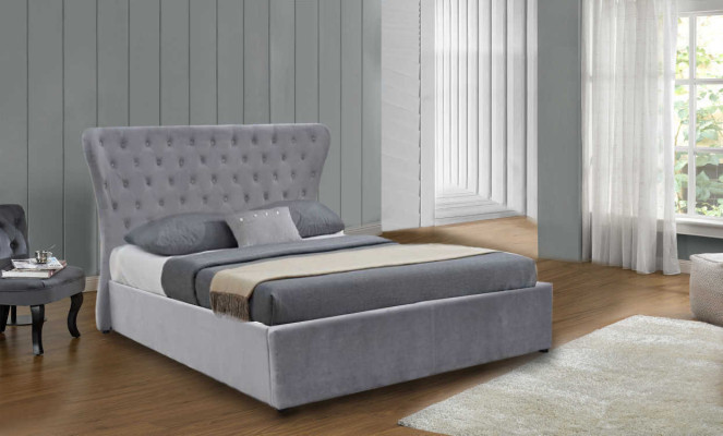 Gray Chesterfield Double bed Luxury Beds Designer Bedroom Bed