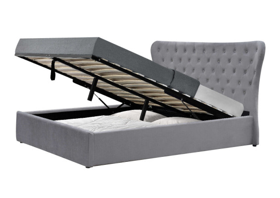 Gray Chesterfield Double bed Luxury Beds Designer Bedroom Bed