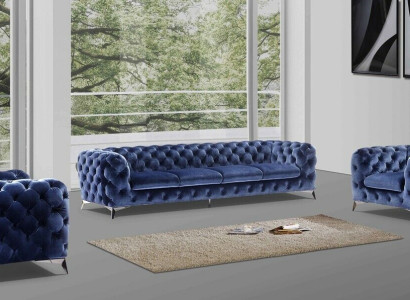 Italian Sofa 2x Single Seater Couch Set Upholstery Set Chesterfield new 1+1 Seater