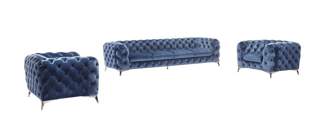 Italian Sofa 2x Single Seater Couch Set Upholstery Set Chesterfield new 1+1 Seater