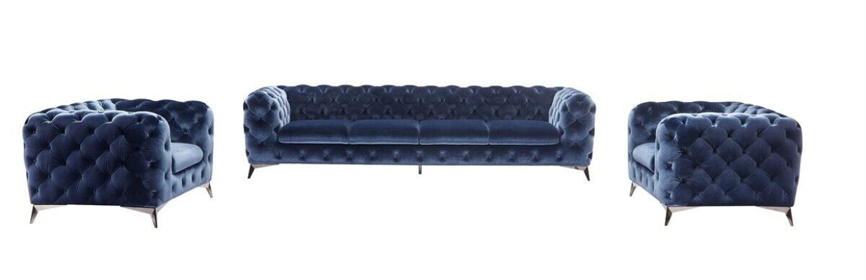 Italian Sofa 2x Single Seater Couch Set Upholstery Set Chesterfield new 1+1 Seater