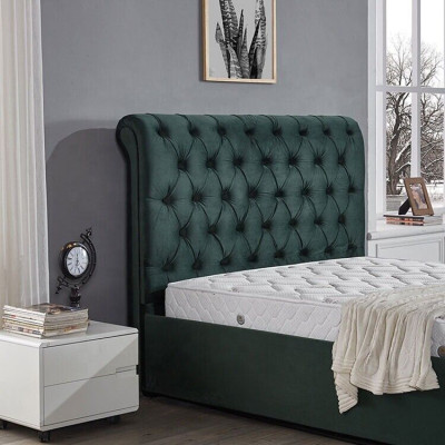 Modern green Chesterfield double bed designer luxury beds