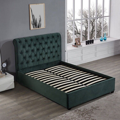 Modern green Chesterfield double bed designer luxury beds