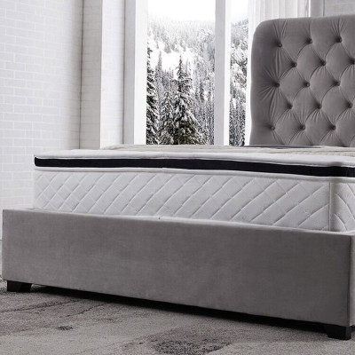 Luxurious Gray Designer Double bed Upholstered furniture Beds
