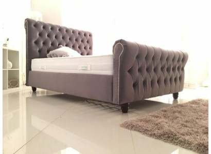 Chesterfield Bed Design Bedroom English Beds 200x200cm Textile Upholstery