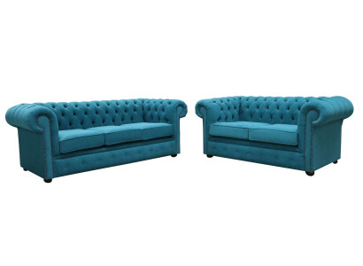 Sofa set 3+2 seater Classic Luxury Sofa Couch Chesterfield Textile Leather