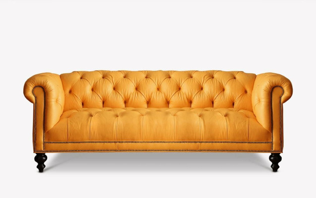 Brown Chesterfield 3 Seater Sofa Leather Sofa Couch Upholstery Furniture