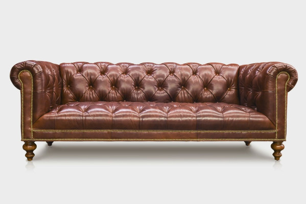 Brown Chesterfield 3 Seater Sofa Leather Sofa Couch Upholstery Furniture