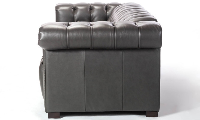 Designer Black Chesterfield Three Seater 3-Seater Living room Couch