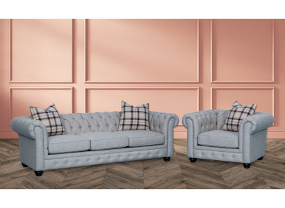 Chesterfield Sofa set Sofa Couch Upholstery 3+1 Seater Leather Couches Textile new