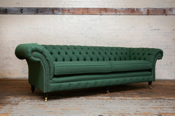Button Sofa Chaesterfield Sofas 4 Seater Couch Upholstery Fabric Living room Furniture