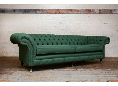 Button Sofa Chaesterfield Sofas 4 Seater Couch Upholstery Fabric Living room Furniture