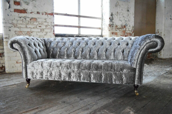 Three Seater Silver Couch Upholstery Design Sofa 3 Seater Chesterfield Sofa