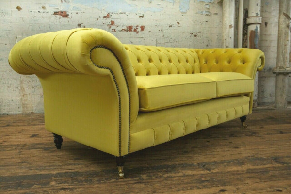 Chesterfield 3 Seater Designer Sofa Couch Upholstery Sofas Couches Fabric Textile new
