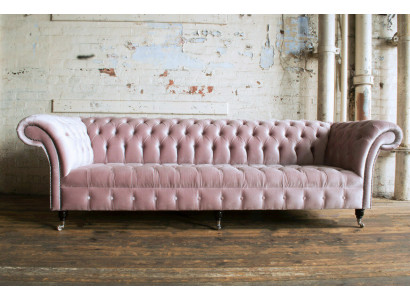 Chesterfield Couch xxl big sofa couchen velvet Leather Textile Upholstery 4 Seater new