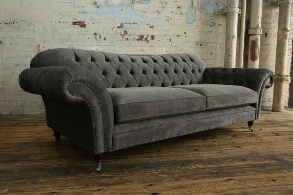 Chesterfield Fabric Sofa Couch Sofa set 4 Seater Suite Design Modern Sofa