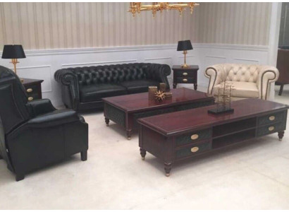 Chesterfield 3+2+1 Seater Sofa set Sofa Couch Upholstery Suite Leather sofa new