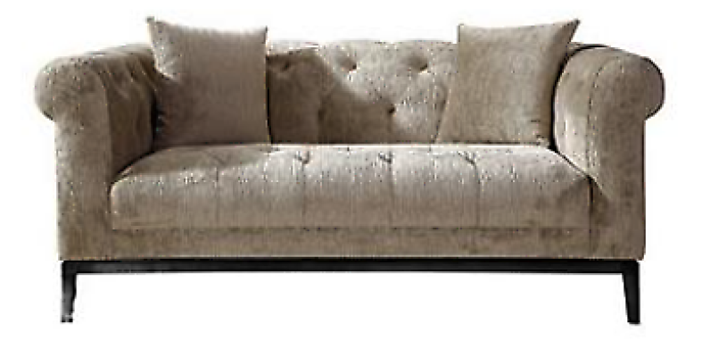 Cozy beige Chesterfield three seater living room couch