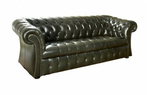 Green Chesterfield 3-Seater Designer Luxury Three-Seater Couch