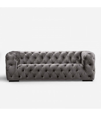 Gray Chesterfield Three Seater Couch Upholstered Style Furniture