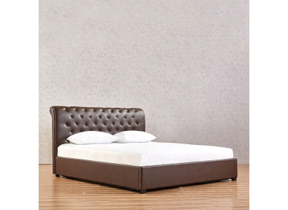 Modern Brown Chesterfield Double bed Designer Bedroom Bed