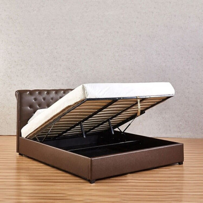 Modern Brown Chesterfield Double bed Designer Bedroom Bed