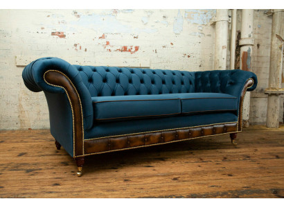 Blue e Chesterfield Fabric Sofa Couch Couches Sofa Seat Sofas Upholstery Textile new