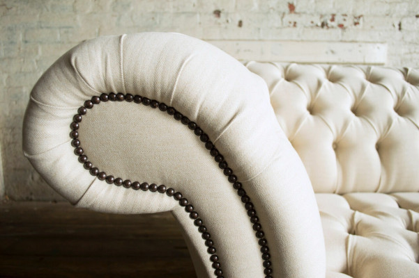 Modern Beige Chesterfield 3-Seater Sofa Living room Couch