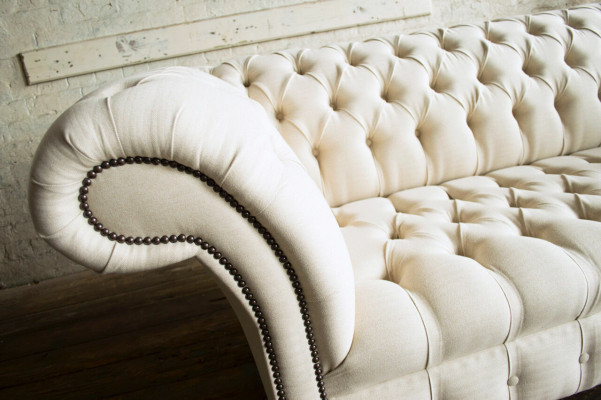 Modern Beige Chesterfield 3-Seater Sofa Living room Couch