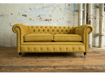 Yellow Chesterfield Two-seater Designer Living room 2-seater couch