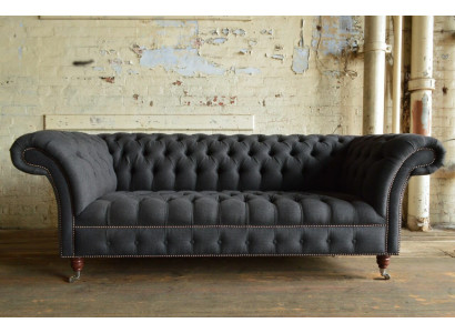 Gray Chesterfield three seater luxury living room 3 seater couch