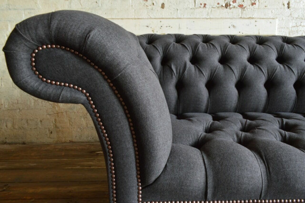 Gray Chesterfield three seater luxury living room 3 seater couch