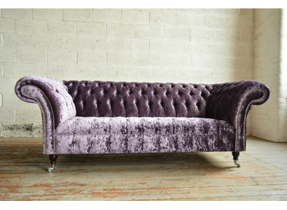 Stylish purple chesterfield three seater luxury living room 3 seater couch