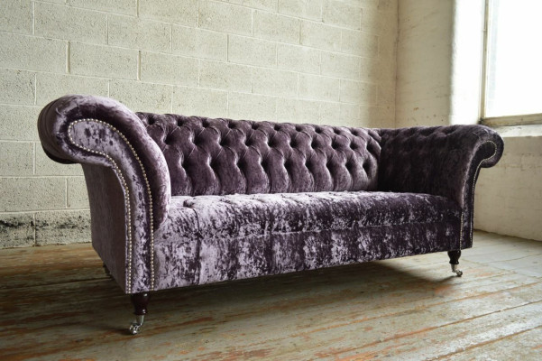 Stylish purple chesterfield three seater luxury living room 3 seater couch