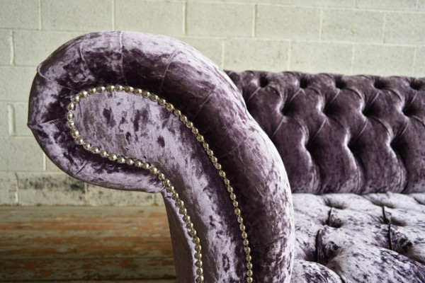 Stylish purple chesterfield three seater luxury living room 3 seater couch