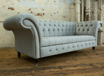 White Designer Chesterfield Three Seater Modern 3 Seater Couch