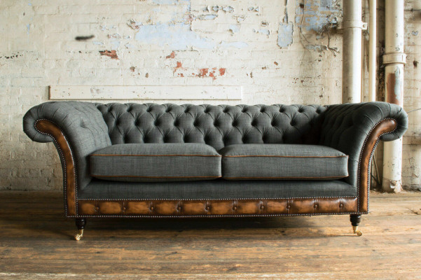 Elegant Chesterfield three-seater living room 3-seater sofa