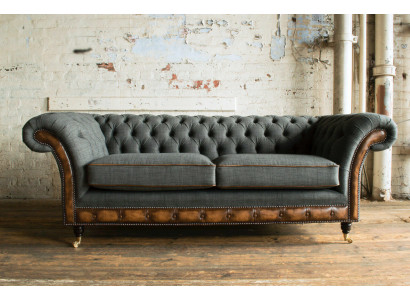 Elegant Chesterfield three-seater living room 3-seater sofa