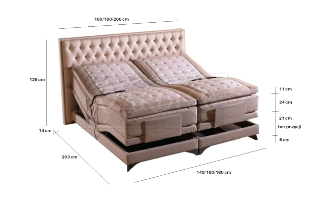 Orthopedic bed double beds adjustable function including mattress