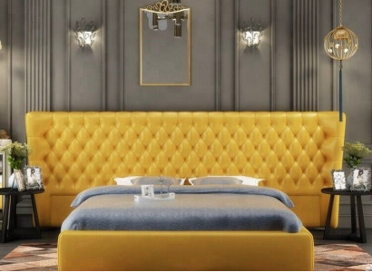 XXL Big Wall Panel Bed Chesterfield Hotel Luxury Design Beds 200x200cm new