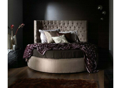 Round Chesterfield Luxury Round Bed Classic Hotel Velvet Textile Leather Beds new