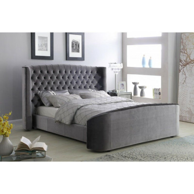 Designer Bed Bedroom Beds Textile Leather Hotel Luxury Upholstery Velvet fabric