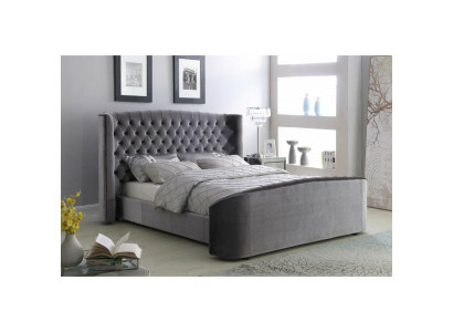 Designer Bed Bedroom Beds Textile Leather Hotel Luxury Upholstery Velvet fabric