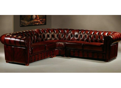 Chesterfield Corner sofa Corner sofa Designer Sofa Couch Velvet Leather Sofa